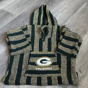 Green Bay Packers Striped Baja Hoodie Poncho
